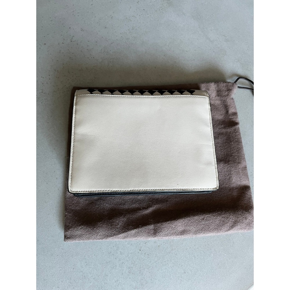 Bottega Veneta Card Holder Bag Black White Intrecciato Leather Crossbody Clutch - Picture 2 of 14